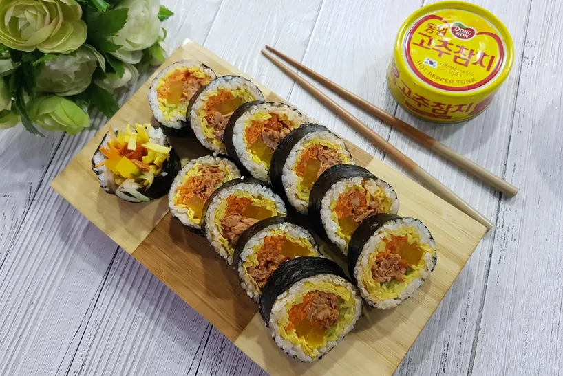 唐辛子ツナと卵ののり巻き